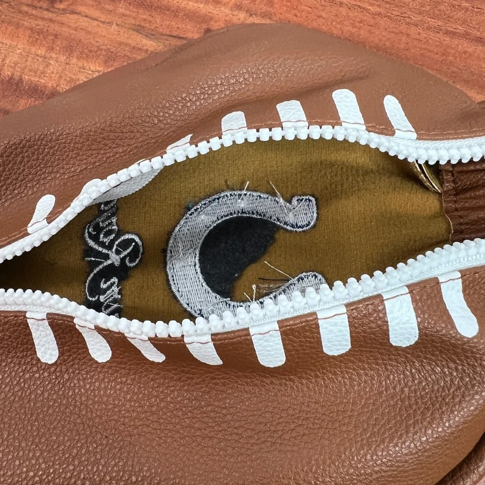 Crown Royal Indianapolis Colts NFL Football Bottle Bag Brown Faux Leather Zipper